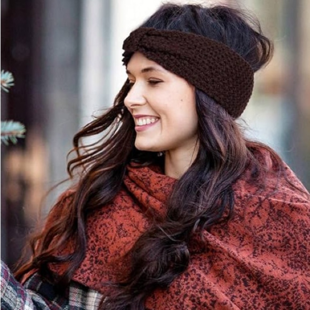 NEW•KEEP ME WARM & COZY THICK KNIT HEADBAND•CABERNET